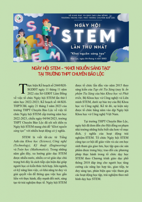 Ngày hội STEM lần thứ nhất năm 2023